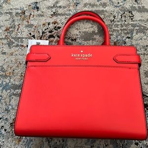 Kate Spade Staci medium satchel in red with matching wallet